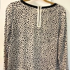 Loft 100% Polyester Leopard Blouse